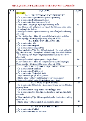 Giáo án dạy thêm Ngữ văn Lớp 7 (Sách Cánh diều) - Chương trình học kì 1 - Năm học 2022-2023